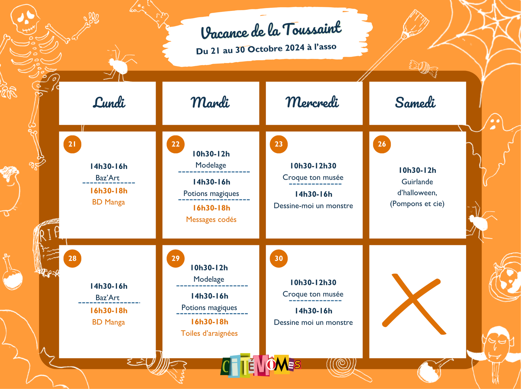 Planning vacances pâques 2024